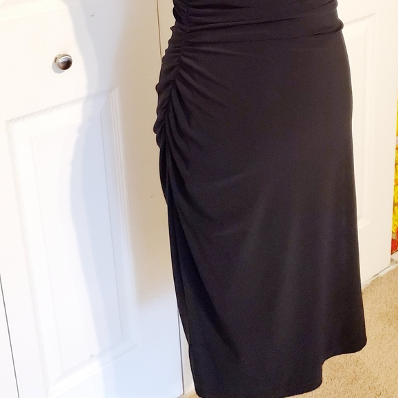 Ronni Nicole Black Drape Lined Dress Size 6 - Picture 12 of 14